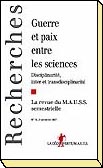 RdM10 Guerre et paix entre les sciences. Disciplinarité, inter et transdisciplinarité